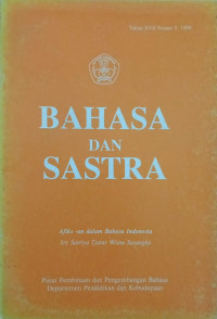 Bahasa dan Sastra: Tahun XVII Nomor 5 1999